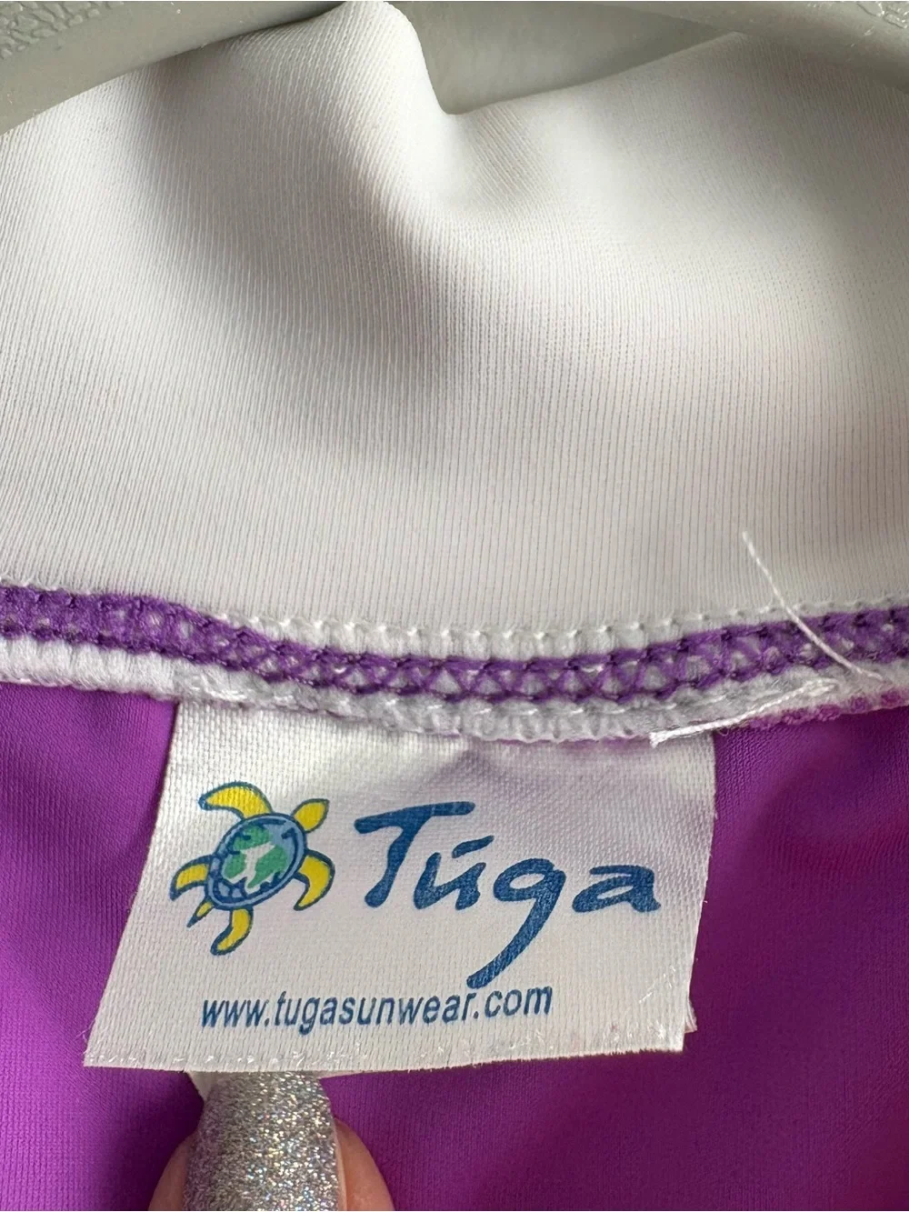 Girls' Purple Floral Long-Sleeve Rashguard Swim Top 11/12
